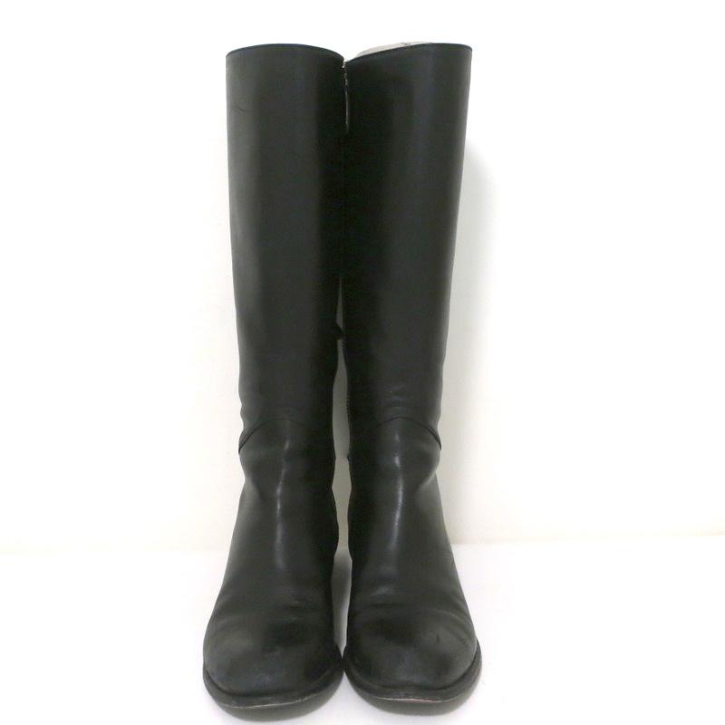 Valentino Ascot Ribbon Lace-Up Riding Boots Black Leather Size 39 Knee High Flat available at CelebrityOwned.com img_3