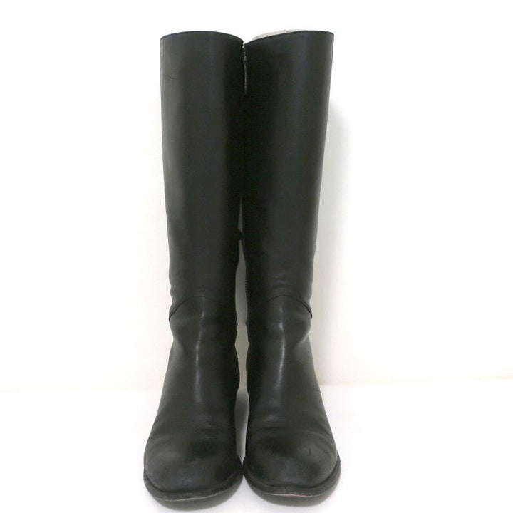 Valentino Ascot Ribbon Lace-Up Riding Boots Black Leather Size 39 Knee High Flat available at CelebrityOwned.com img_3