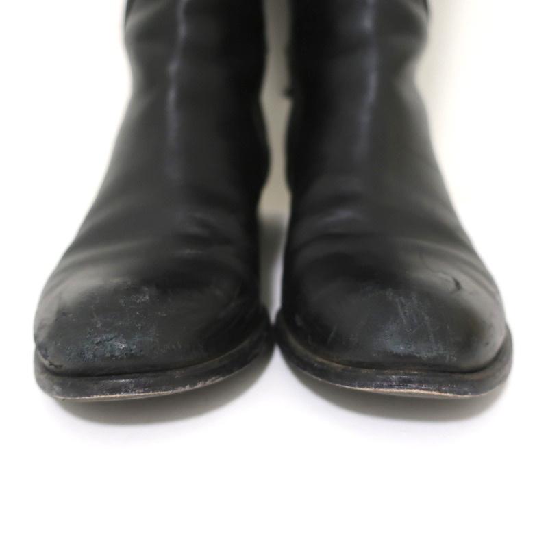 Valentino Ascot Ribbon Lace-Up Riding Boots Black Leather Size 39 Knee High Flat available at CelebrityOwned.com img_4