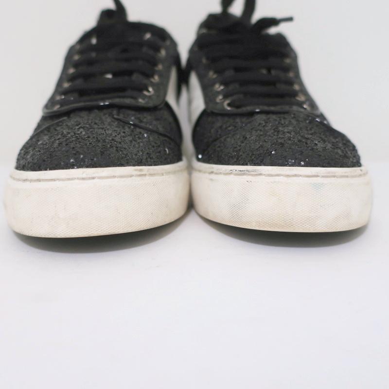 Valentino Glitter Flycrew Rockstud Sneakers Black/White Size 38 available at CelebrityOwned.com img_5