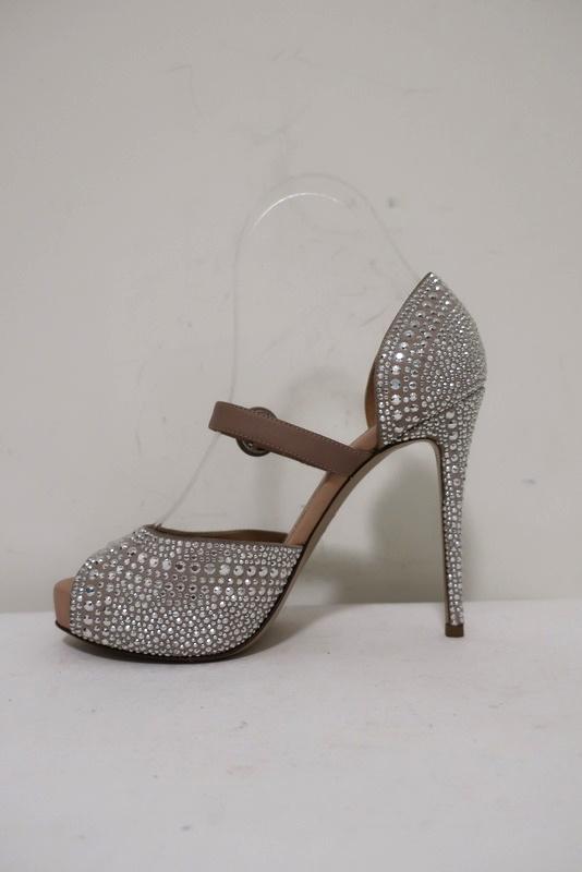 Valentino Microstud Mary Jane Pumps Crystal-Embellished Nude Leather Size 35.5 available at CelebrityOwned.com img_7