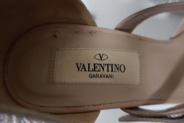Valentino Microstud Mary Jane Pumps Crystal-Embellished Nude Leather Size 35.5 available at CelebrityOwned.com img_9