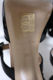 Valentino Platform Sandals Black Laser-Cut Leather Size 35.5 d'Orsay Heel available at CelebrityOwned.com img_11