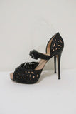 Valentino Platform Sandals Black Laser-Cut Leather Size 35.5 d'Orsay Heel available at CelebrityOwned.com img_5