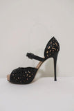 Valentino Platform Sandals Black Laser-Cut Leather Size 35.5 d'Orsay Heel available at CelebrityOwned.com img_6