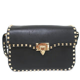 Valentino Rockstud Flap Shoulder Bag Black Leather available at CelebrityOwned.com img_2