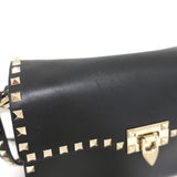 Valentino Rockstud Flap Shoulder Bag Black Leather available at CelebrityOwned.com img_3