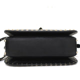 Valentino Rockstud Flap Shoulder Bag Black Leather available at CelebrityOwned.com img_8