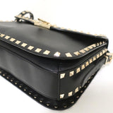 Valentino Rockstud Flap Shoulder Bag Black Leather available at CelebrityOwned.com img_9