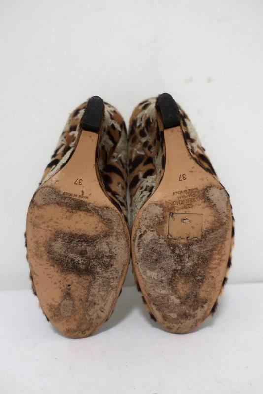 Valentino Wedge Pumps Leopard Print Calf Hair and Lace Size 37 Peep Toe Heel available at CelebrityOwned.com img_11