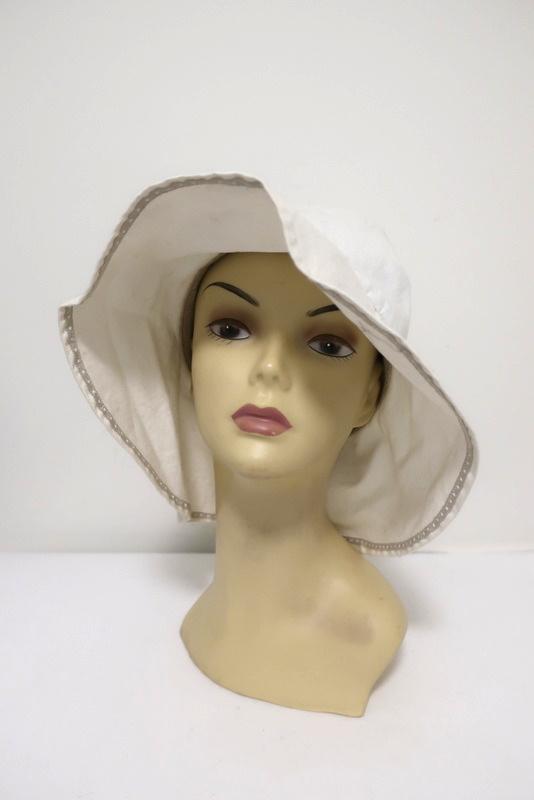 Valeur Mad Factory Floppy Wide Brim Hat Tetora White Cotton available at CelebrityOwned.com img_1