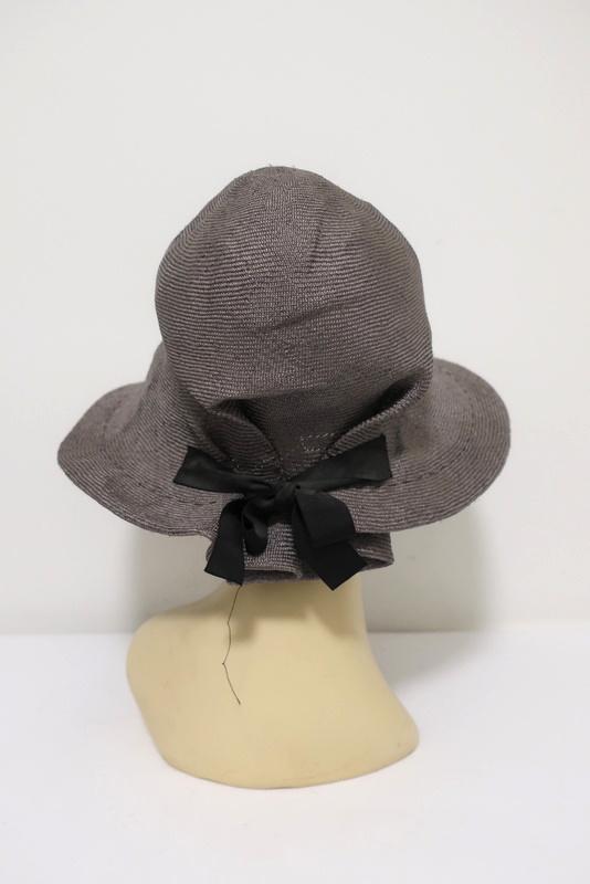 Valeur Mad Factory Wide Brim Hat Coco Gray Raffia with Bow available at CelebrityOwned.com img_4
