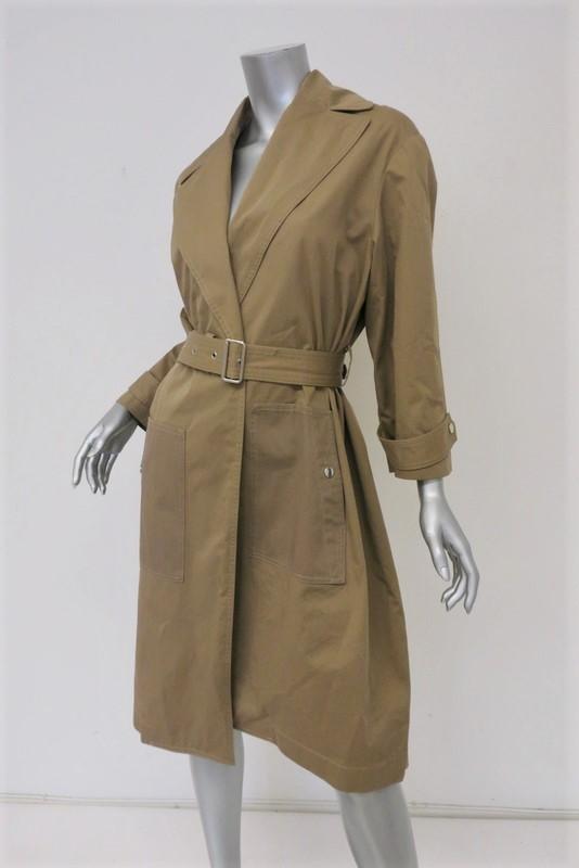 Vanessa Bruno Trench Coat Gatsby Khaki Cotton Gabardine Size 38 Belted Jacket available at CelebrityOwned.com img_4