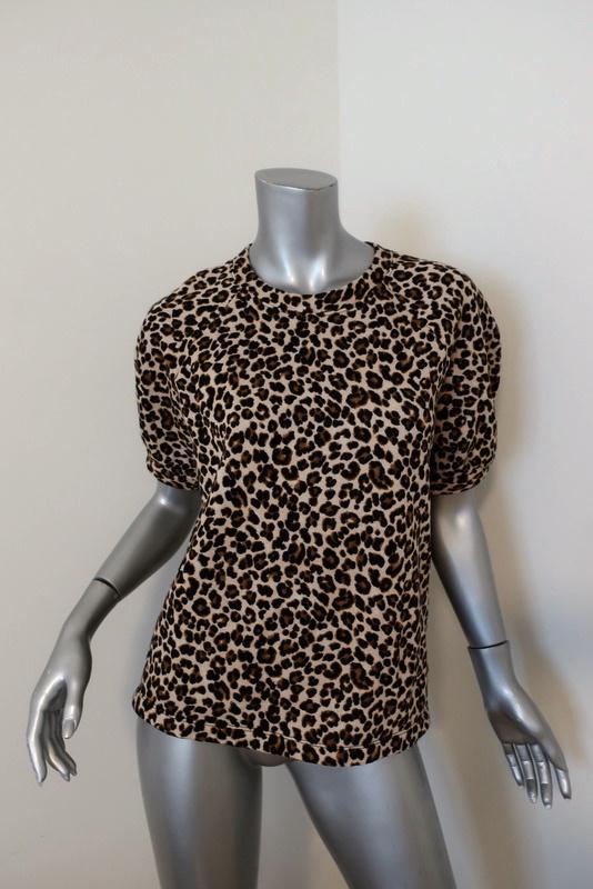 Velvet Graham &amp; Spencer Puff Sleeve Top Ashlyn Leopard Print Fleece Size Small available at CelebrityOwned.com img_1
