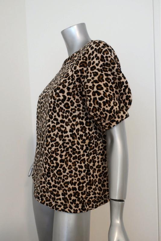 Velvet Graham &amp; Spencer Puff Sleeve Top Ashlyn Leopard Print Fleece Size Small available at CelebrityOwned.com img_3