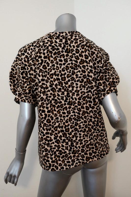 Velvet Graham &amp; Spencer Puff Sleeve Top Ashlyn Leopard Print Fleece Size Small available at CelebrityOwned.com img_4