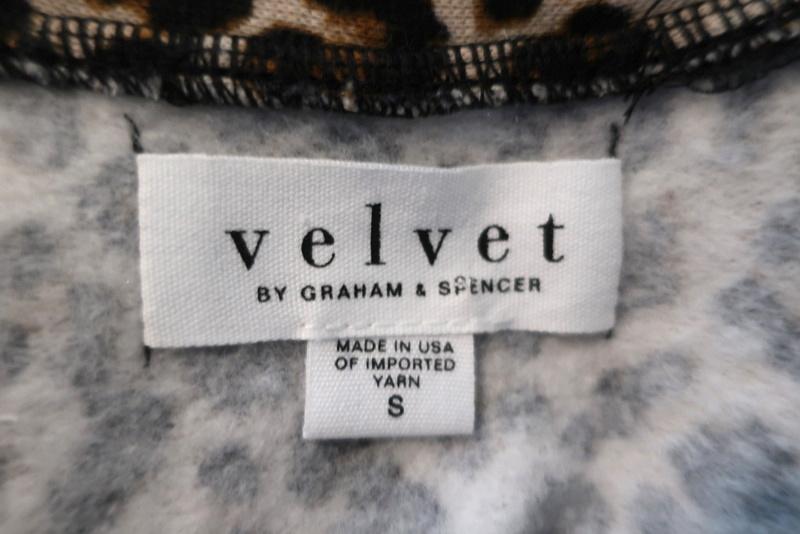 Velvet Graham &amp; Spencer Puff Sleeve Top Ashlyn Leopard Print Fleece Size Small available at CelebrityOwned.com img_5
