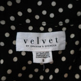Velvet by Graham & Spencer Dress Delores Black/Cream Polka Dot Print Size Small available at CelebrityOwned.com img_6
