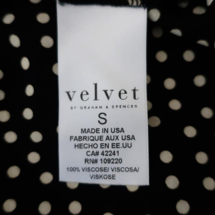 Velvet by Graham &amp; Spencer Dress Delores Black/Cream Polka Dot Print Size Small available at CelebrityOwned.com img_7