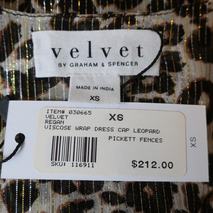 Velvet by Graham &amp; Spencer Dress Regan Lurex Leopard Print Size Extra Small NEW available at CelebrityOwned.com img_6