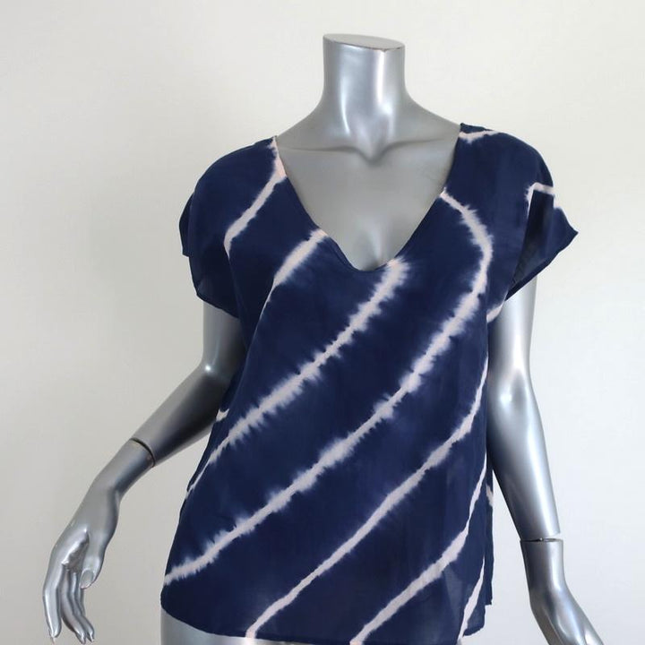 Velvet by Graham &amp; Spencer Open-Back Top Abila Navy Tie Dye Size Small NEW available at CelebrityOwned.com img_1