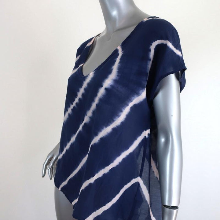 Velvet by Graham &amp; Spencer Open-Back Top Abila Navy Tie Dye Size Small NEW available at CelebrityOwned.com img_2