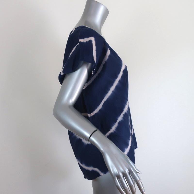 Velvet by Graham &amp; Spencer Open-Back Top Abila Navy Tie Dye Size Small NEW available at CelebrityOwned.com img_3