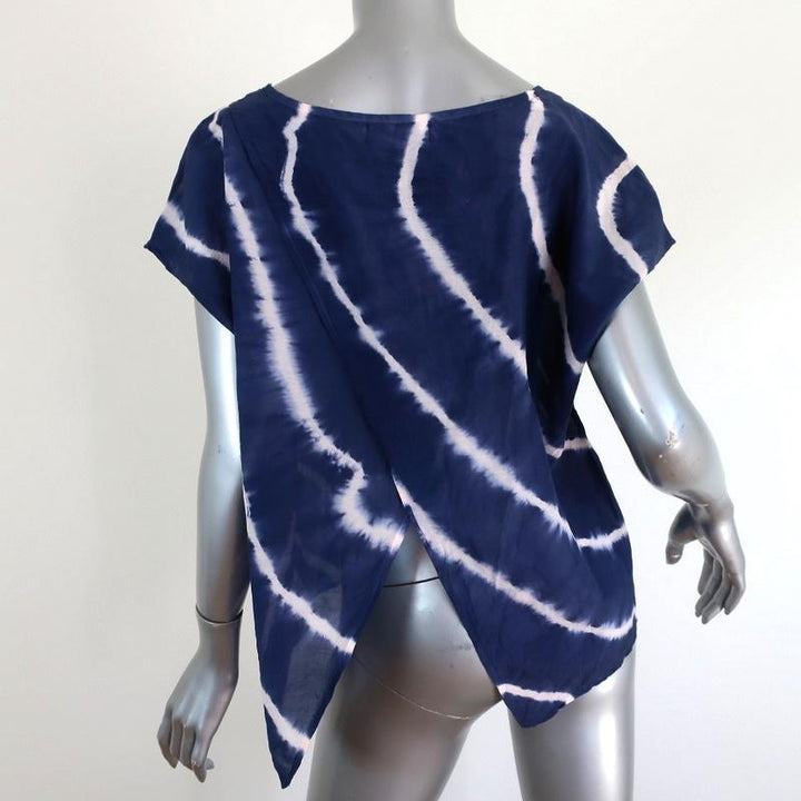 Velvet by Graham &amp; Spencer Open-Back Top Abila Navy Tie Dye Size Small NEW available at CelebrityOwned.com img_4