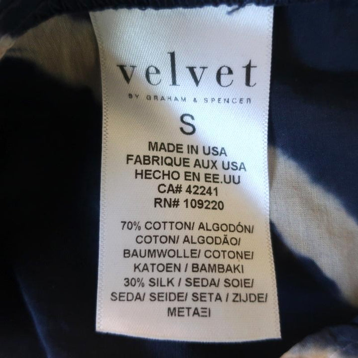 Velvet by Graham &amp; Spencer Open-Back Top Abila Navy Tie Dye Size Small NEW available at CelebrityOwned.com img_7