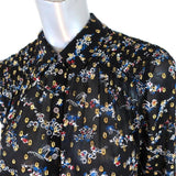 Veronica Beard Blouse Dazed Black Metallic Floral Print Size 2 Long Sleeve Shirt available at CelebrityOwned.com img_3