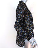 Veronica Beard Blouse Dazed Black Metallic Floral Print Size 2 Long Sleeve Shirt available at CelebrityOwned.com img_4