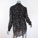 Veronica Beard Blouse Dazed Black Metallic Floral Print Size 2 Long Sleeve Shirt available at CelebrityOwned.com img_5