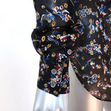 Veronica Beard Blouse Dazed Black Metallic Floral Print Size 2 Long Sleeve Shirt available at CelebrityOwned.com img_6