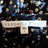 Veronica Beard Blouse Dazed Black Metallic Floral Print Size 2 Long Sleeve Shirt available at CelebrityOwned.com img_7