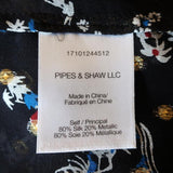 Veronica Beard Blouse Dazed Black Metallic Floral Print Size 2 Long Sleeve Shirt available at CelebrityOwned.com img_8