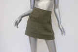 Veronica Beard Crandon Cargo Mini Skirt Army Green Linen-Blend Size 0 available at CelebrityOwned.com img_1
