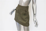 Veronica Beard Crandon Cargo Mini Skirt Army Green Linen-Blend Size 0 available at CelebrityOwned.com img_2