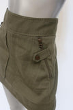 Veronica Beard Crandon Cargo Mini Skirt Army Green Linen-Blend Size 0 available at CelebrityOwned.com img_3