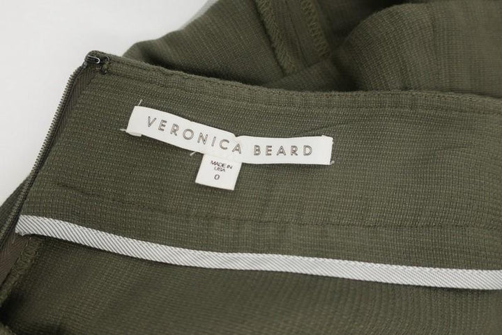 Veronica Beard Crandon Cargo Mini Skirt Army Green Linen-Blend Size 0 available at CelebrityOwned.com img_5