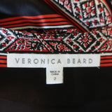 Veronica Beard Flounce Mini Dress Ivy Black/Red Striped Silk Satin Size 2 available at CelebrityOwned.com img_5