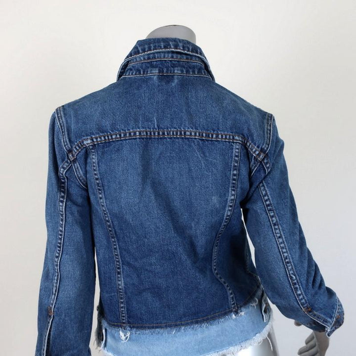 Veronica Beard Jeans Marianne Jean Jacket Two-Tone Denim Size Small available at CelebrityOwned.com img_5