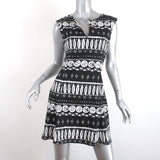 Veronica Beard Mini Dress Black/White Block Print Stretch Cotton Size 4 available at CelebrityOwned.com img_1