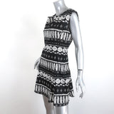 Veronica Beard Mini Dress Black/White Block Print Stretch Cotton Size 4 available at CelebrityOwned.com img_2
