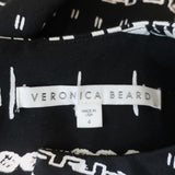 Veronica Beard Mini Dress Black/White Block Print Stretch Cotton Size 4 available at CelebrityOwned.com img_6