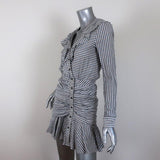 Veronica Beard Mini Dress Kai Cream/Blue Striped Ruffle Cotton-Blend Size 0 available at CelebrityOwned.com img_2