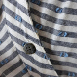 Veronica Beard Mini Dress Kai Cream/Blue Striped Ruffle Cotton-Blend Size 0 available at CelebrityOwned.com img_3