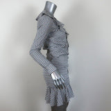 Veronica Beard Mini Dress Kai Cream/Blue Striped Ruffle Cotton-Blend Size 0 available at CelebrityOwned.com img_4