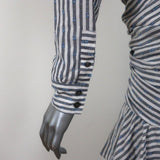 Veronica Beard Mini Dress Kai Cream/Blue Striped Ruffle Cotton-Blend Size 0 available at CelebrityOwned.com img_6