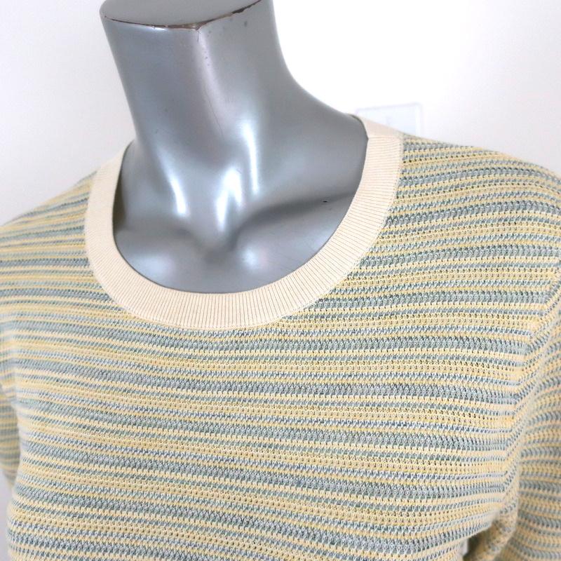 Veronica Beard Sweater Boise Yellow Striped Knit Size Large Crewneck Pullover available at CelebrityOwned.com img_3
