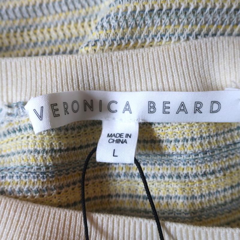 Veronica Beard Sweater Boise Yellow Striped Knit Size Large Crewneck Pullover available at CelebrityOwned.com img_6